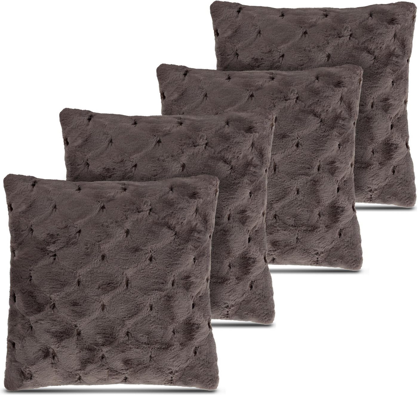 Aspero Dekokissen 4er Set Kissenbezüge Riga, Weiches Zierkissen 45 x 45 cm mit Cashmere Feeling von Aspero