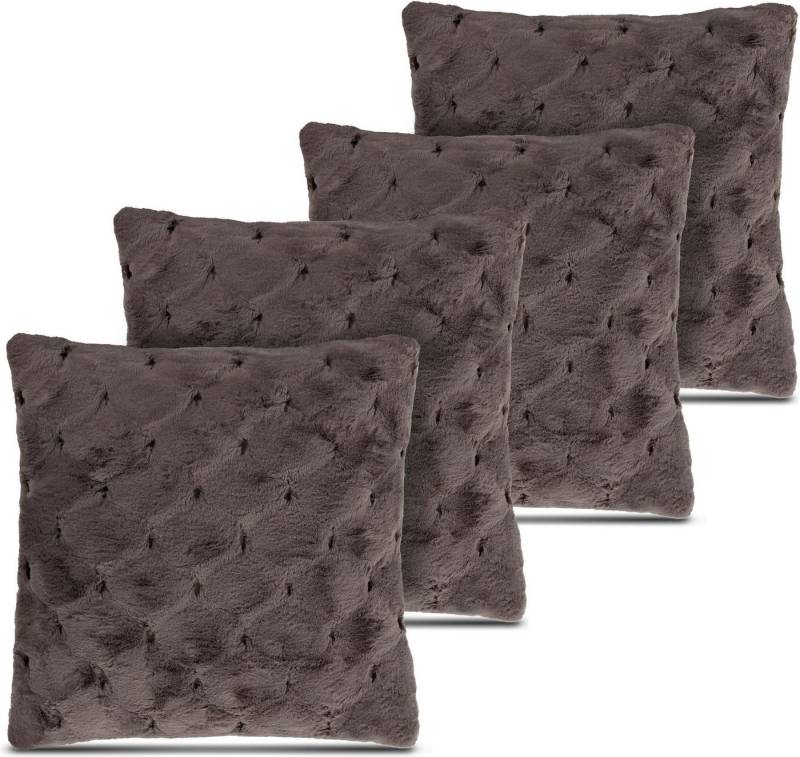 Aspero Dekokissen 4er Set Kissenbezüge Riga, Weiches Zierkissen 45 x 45 cm mit Cashmere Feeling von Aspero