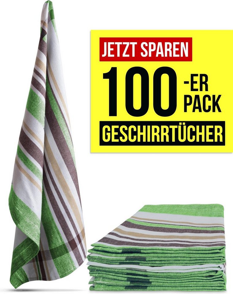 Aspero Geschirrtuch 100 Geschirrtücher aus Baumwolle, (10er Pack), Küchentücher Geschirrhandtücher von Aspero