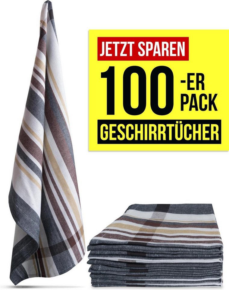 Aspero Geschirrtuch 100 Geschirrtücher aus Baumwolle, (10er Pack), Küchentücher Geschirrhandtücher von Aspero