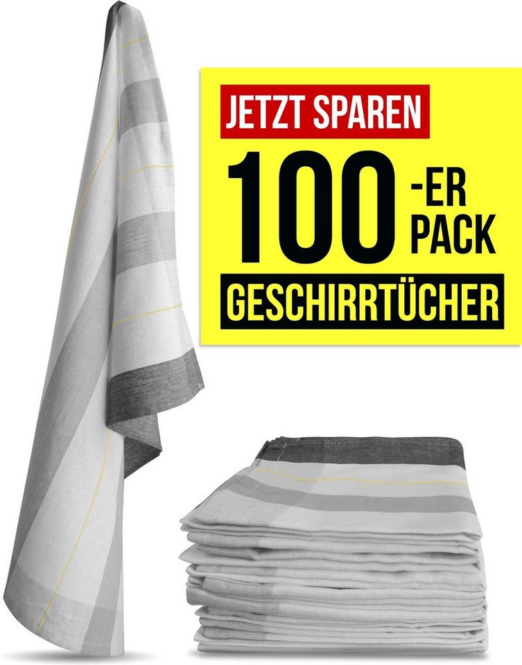 Aspero Geschirrtuch 100 Geschirrtücher aus Baumwolle, (10er Pack), Küchentücher Geschirrhandtücher von Aspero