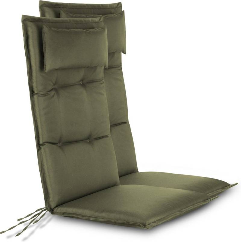 Aspero Hochlehnerauflage 2 Hochlehner Stuhlauflagen Sitzpolster, (Set), Wasserdicht von Aspero