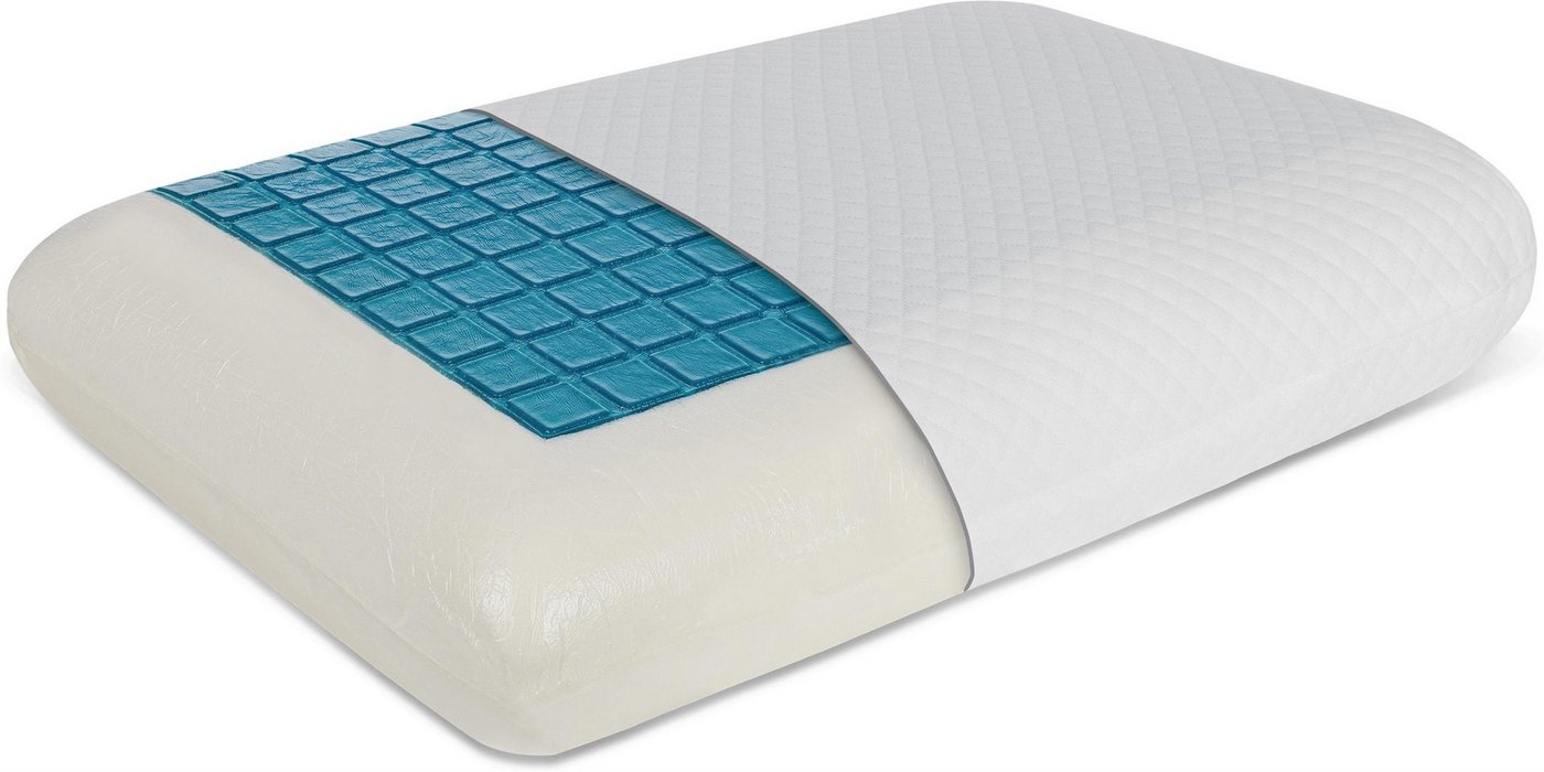 Aspero Visko-Kissen Kühlendes vikoelastisches Kissen Luqa, Füllung: PUR-Kaltschaum, Bezug: 100 % Polyester, Ergonomisches Memory Foam Kissen für Rücken- und Seitenschläfer von Aspero