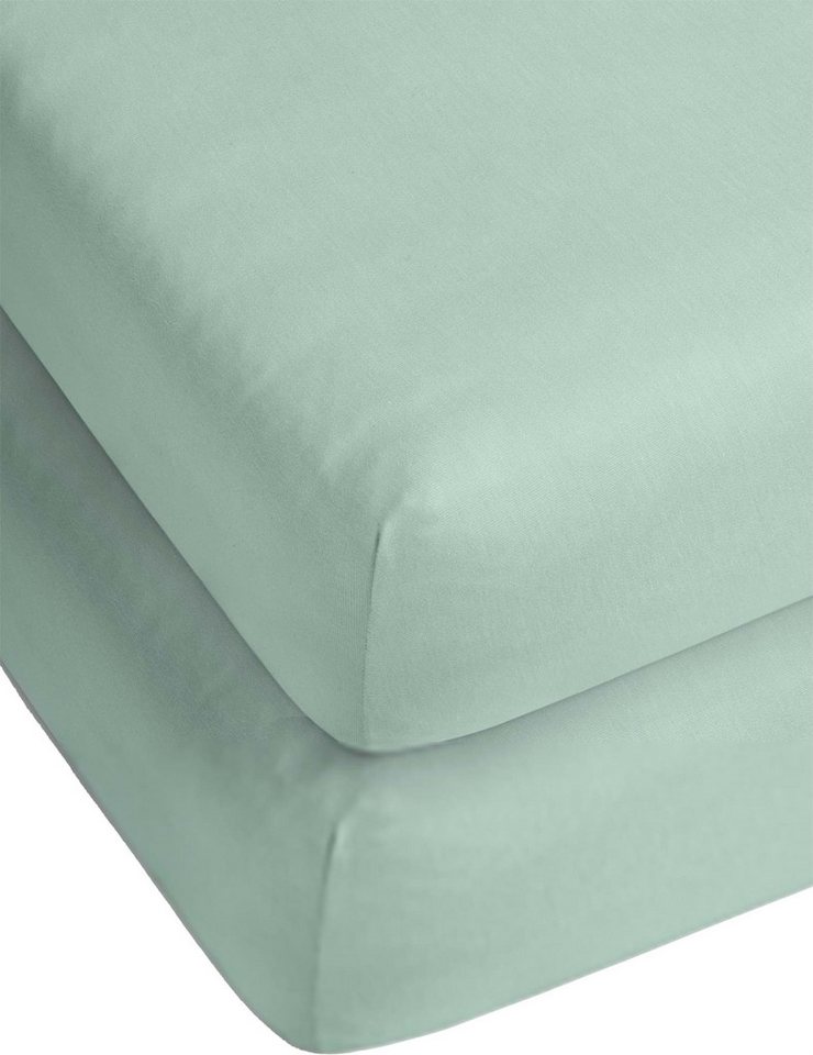 Aspero Bettlaken 2 x Bambus Spannbettlaken Macau, Interlock, Gummizug: rundum, Spannbetttuch aus 100 % weicher Bambusfaser von Aspero