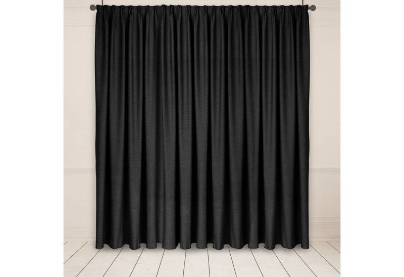 Asphald Gardine Wärmeschutz Verdunkelungsstoff in Anthrazit auf Maß 1:2,5 3er Falte (1 St), Faltenband, St.Br 200cm f.Breite 80cm von Asphald