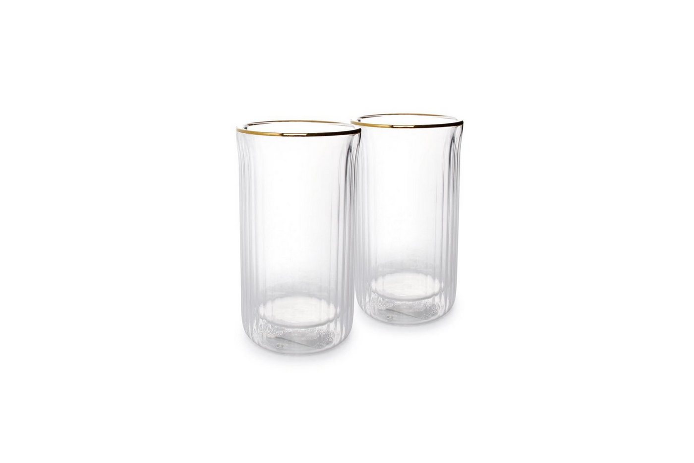 Asphald Glas 2er Set Doppelwandige Latte Macchiato 375ml Gläser Set Borosilikatglas, Hitzebeständiges Borosilikatglas von Asphald