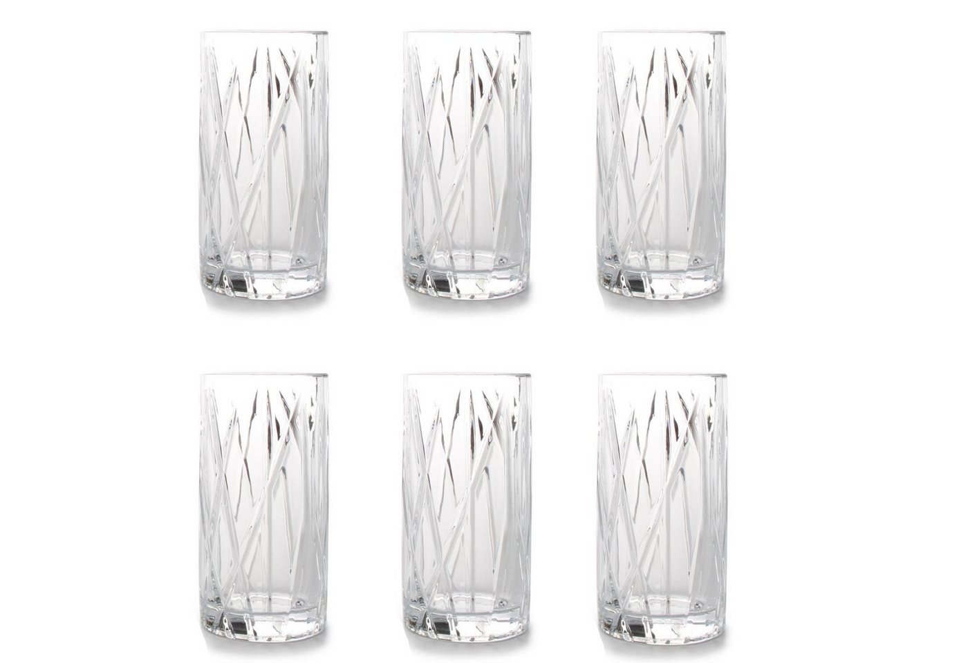 Asphald Glas 6er Set Longdrink Gläser Set 400ml Trinkglas Glas, Schönes Design von Asphald