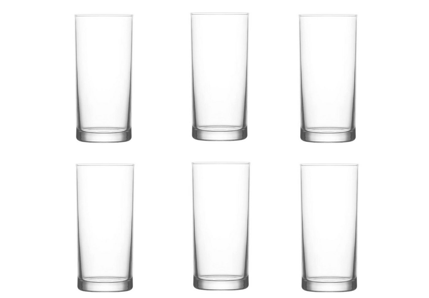 Asphald Glas 6x Trinkgläser 295cc für Wasser Saft Longdrink Mixgetränke, Modern & Zeitlos von Asphald