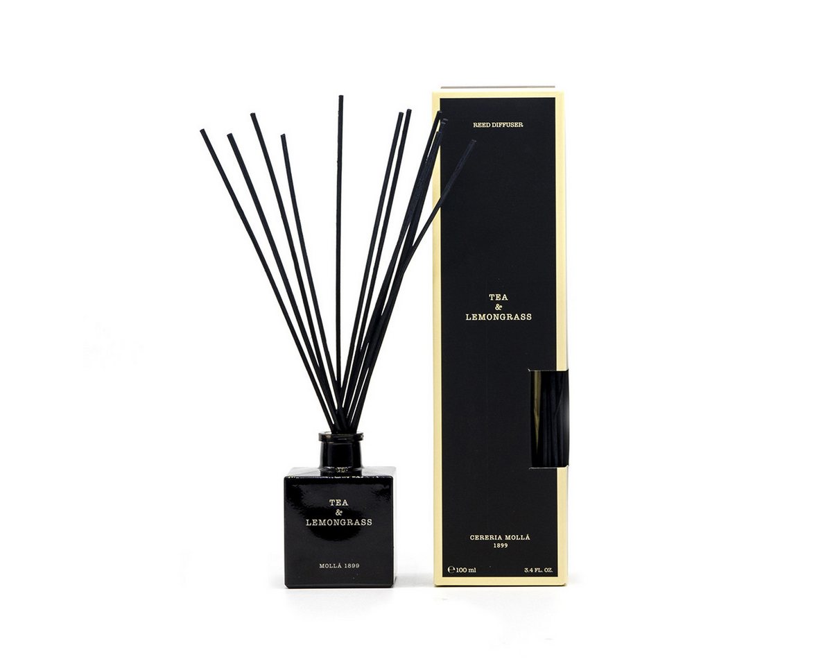 Asphald Raumduft Cereria Molla 1899 Mikado Tea & Lemongras Raumduft Diffuser Premium (Set, 1 Raumduft mit Duftstäbchen), Exquisites Design von Asphald
