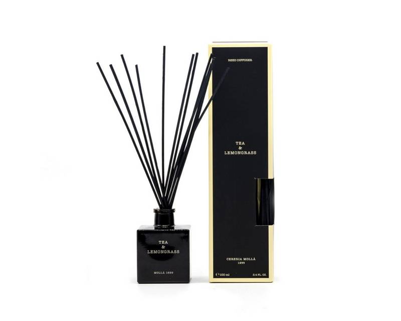 Asphald Raumduft Cereria Molla 1899 Mikado Tea & Lemongras Raumduft Diffuser Premium (Set, 1 Raumduft mit Duftstäbchen), Exquisites Design von Asphald