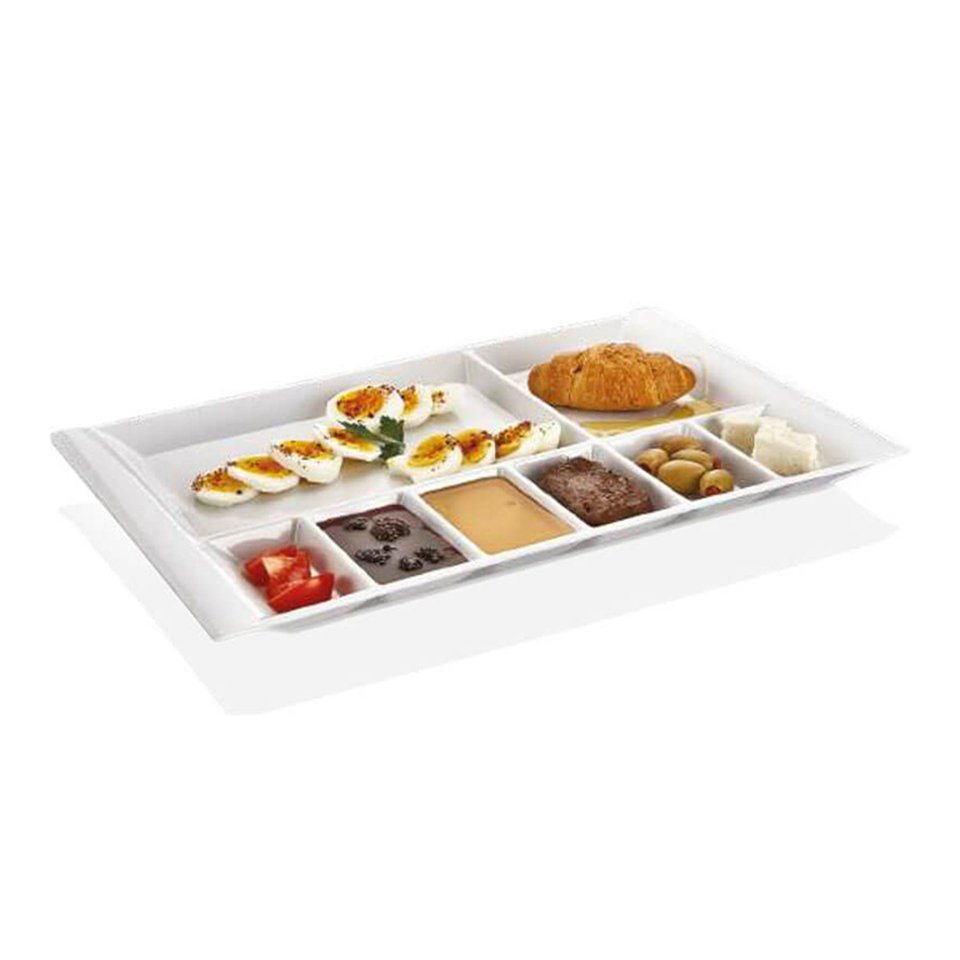Asphald Teller-Set Frühstücksteller Antipastiteller Kahvaltitabagi 40x26cm (4-tlg), 4 Personen, 100% Duroplast, Duroplast (erhöhte Härte und Kantenschlagfestigkeit) von Asphald