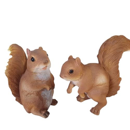 Aspinaworld Deko Eichhörnchen Figur im 2 er Set 17 cm, Süße Eichhörnchen Figuren, Herbstfigur von Aspinaworld