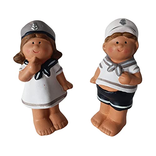 Aspinaworld Deko Maritime, Junge und Mädchen stehend 12 cm, Maritime Figur, Badezimmer Deko, Dekofigur von Aspinaworld