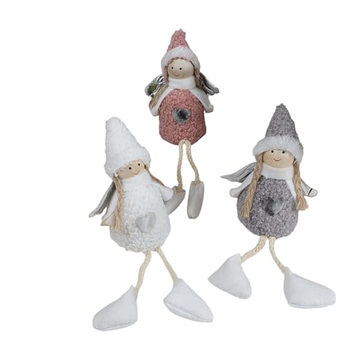 Aspinaworld Deko Stoff Engel als Kantensitzer im 3er Set 21 cm, Wohnzimmer Deko, Engelfigur von Aspinaworld