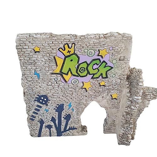 Aspinaworld Dekofigur, Graffiti Mauer Figur mit Durchbruch 15 cm, Wohnzimmer Deko, Kinderzimmer Deko von Aspinaworld