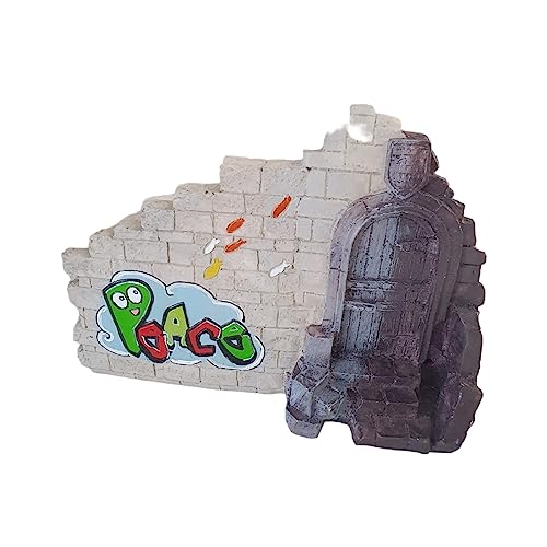 Aspinaworld Dekofigur, Graffiti Mauer Figur mit Tür 13 cm, Wohnzimmer Deko, Kinderzimmer Deko von Aspinaworld