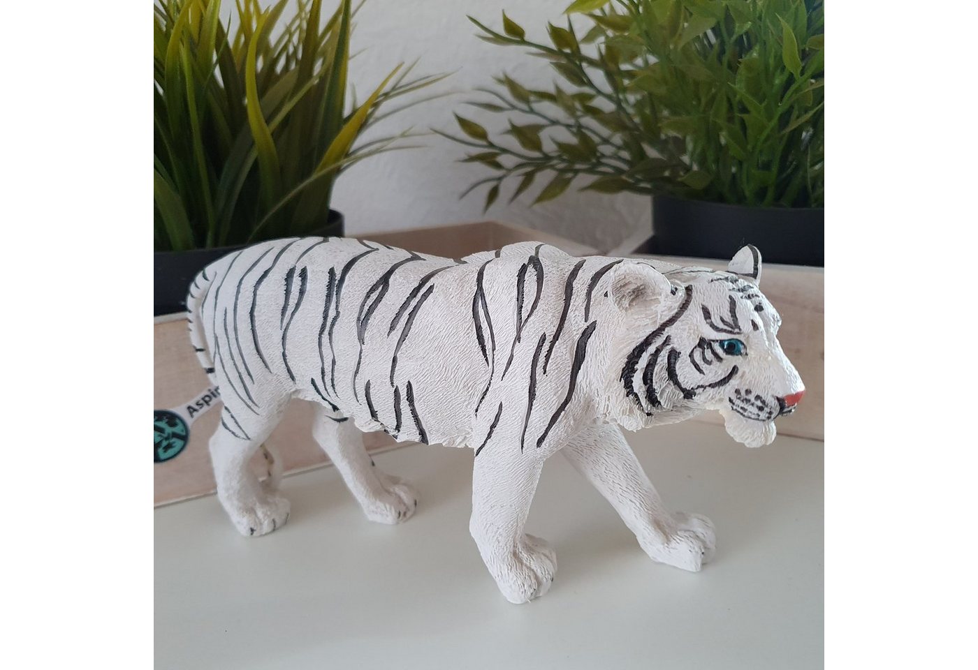 Aspinaworld Dekofigur Weißer Tiger lauft 19 cm lang von Aspinaworld