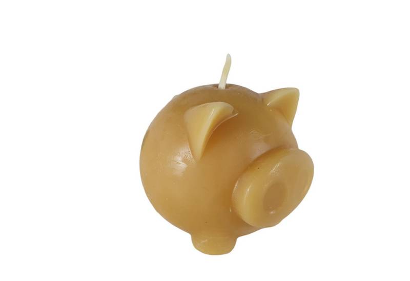 Aspinaworld Formkerze Bienenwachskerze - dicke Schweine Kerze 5 cm - Honigkerze von Aspinaworld