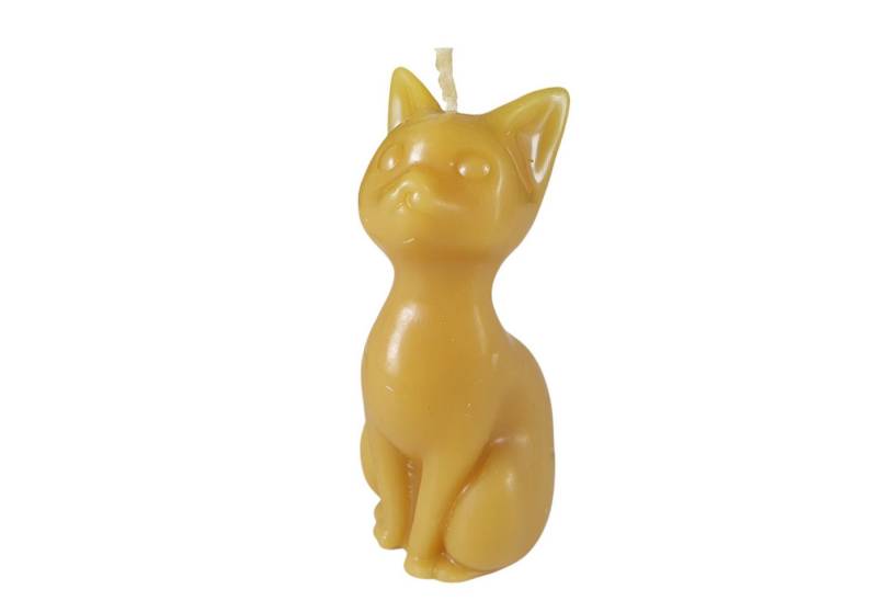 Aspinaworld Formkerze Bienenwachskerze - Katzen Kerze mit langem Hals 10 cm - Honigkerze von Aspinaworld