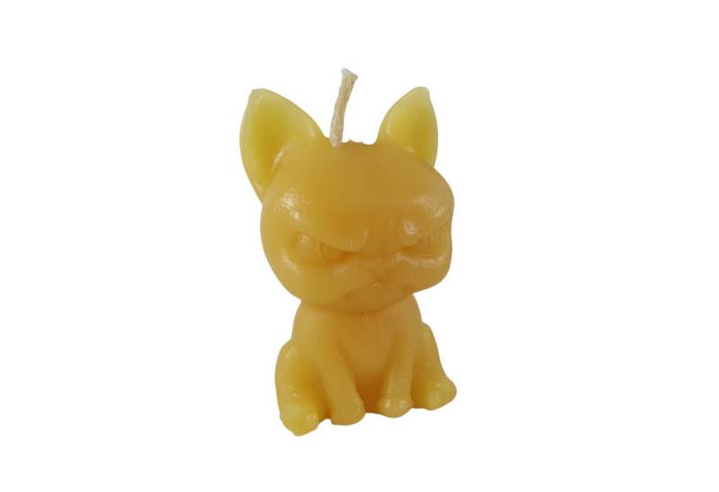 Aspinaworld Formkerze Bienenwachskerze - mürrischer Hunde Kerze 5 cm - Honigkerze von Aspinaworld