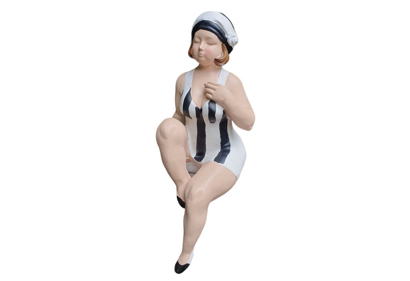 Aspinaworld Gartenfigur Badenixe Figur als Kantensitzer 29 cm schwarz, Figur für den Garten von Aspinaworld
