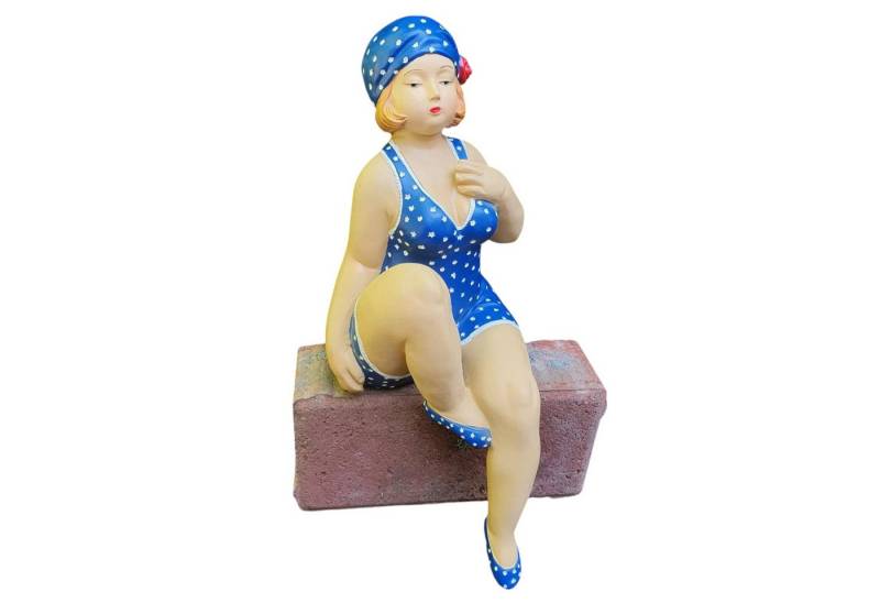 Aspinaworld Gartenfigur Badenixe Figur als Kantensitzer 32 cm, Figur für den Garten von Aspinaworld
