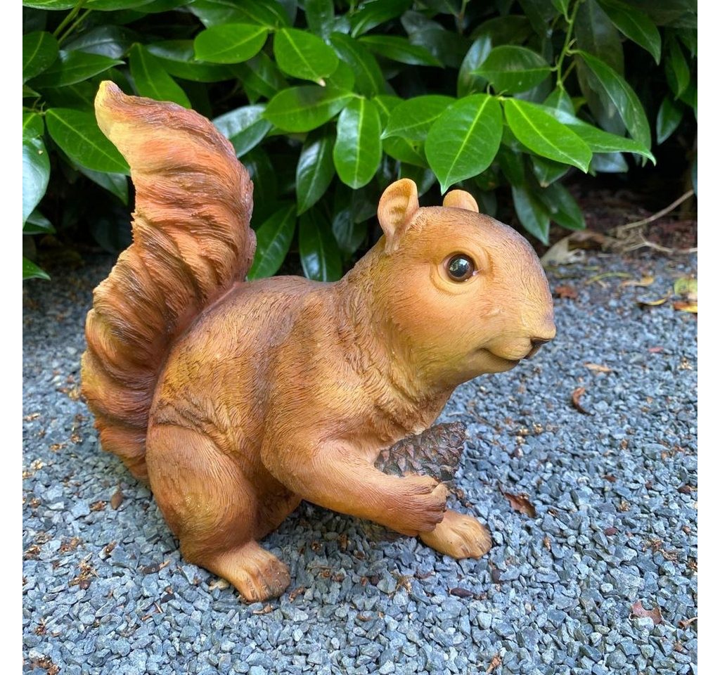 Aspinaworld Gartenfigur Eichhörnchen Figur mit Zapfen in der Hand 17 cm wetterfest von Aspinaworld