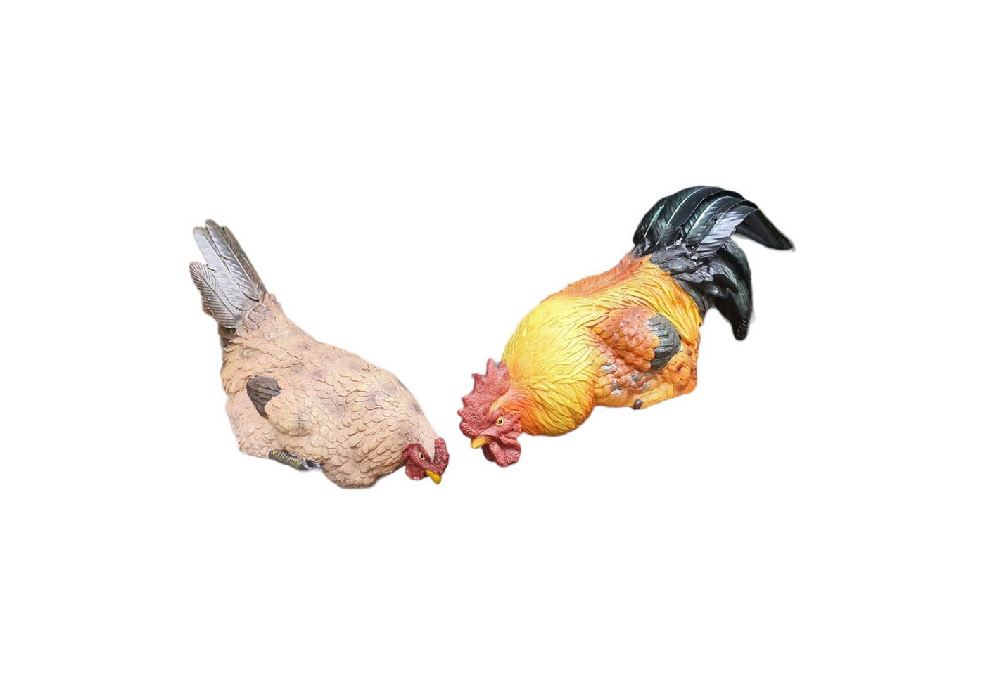 Aspinaworld Gartenfigur Gartenfigur Kantensitzer Hahn und Hahn Figur 2er Set 24 cm, (2 St) von Aspinaworld