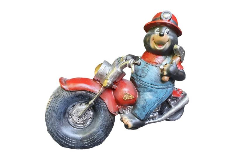 Aspinaworld Gartenfigur Gartenfigur Maulwurf Figur auf Motorrad 26 cm, Figur für den Garten von Aspinaworld