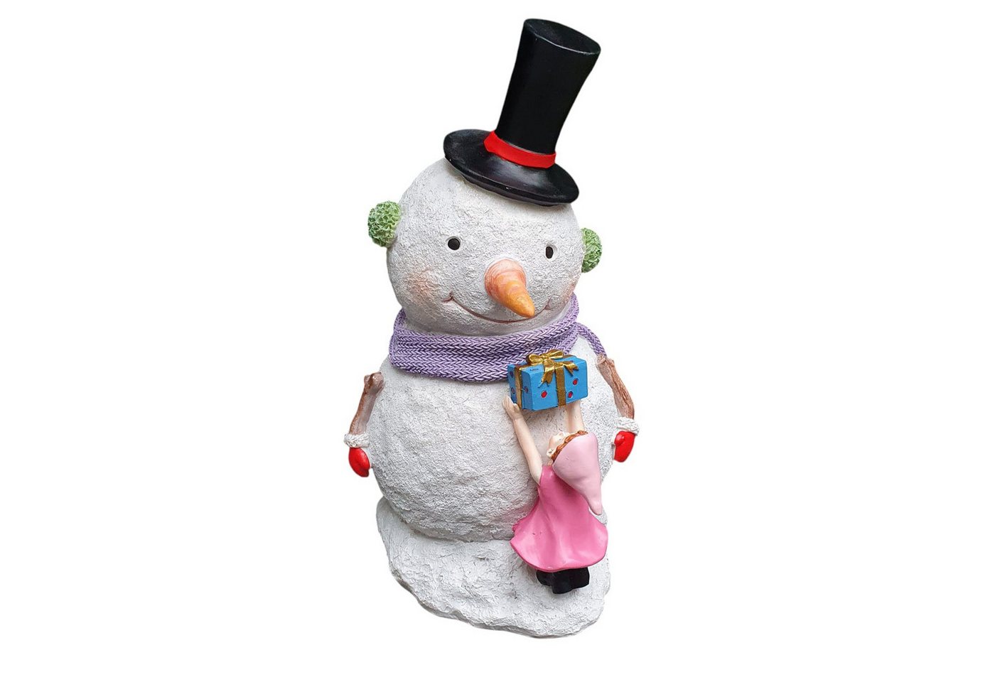 Aspinaworld Gartenfigur Schneemann Figur mit Hut 30 cm, Figur für den Garten von Aspinaworld