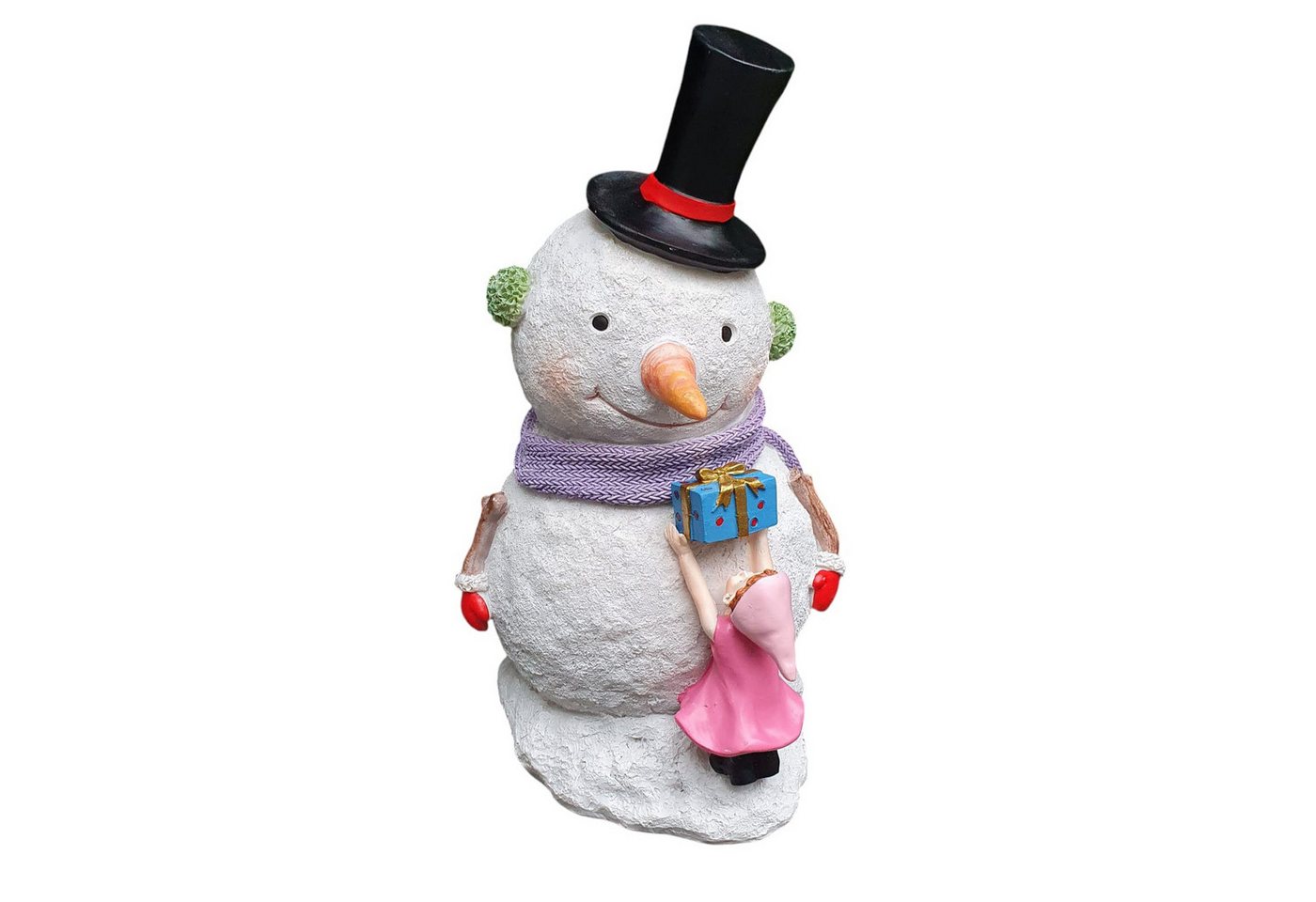 Aspinaworld Gartenfigur Gartenfigur Schneemann Figur mit Hut 30 cm wetterfest von Aspinaworld