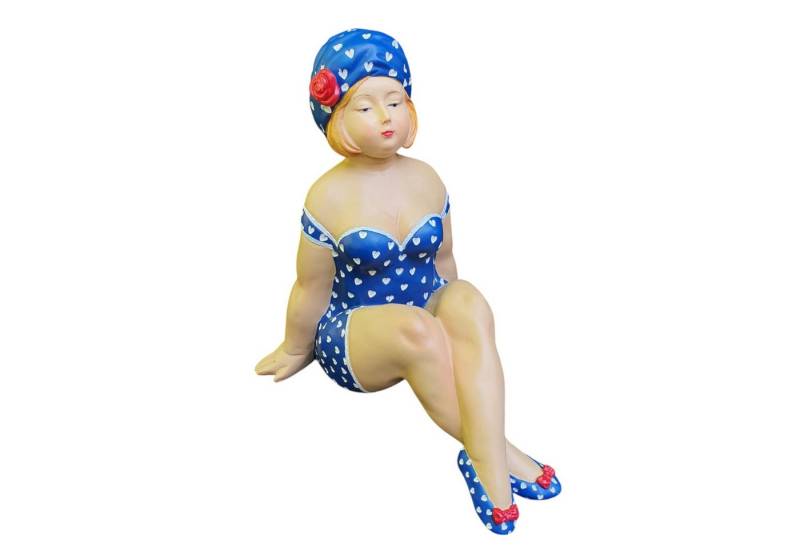 Aspinaworld Gartenfigur Gartenfigur sitzende blaue Badenixe Figur 19 cm, Figur für den Garten von Aspinaworld