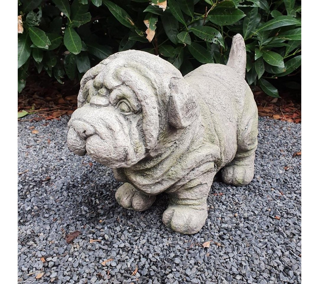 Aspinaworld Gartenfigur Hunde Mops Figur 25 cm wetterfest von Aspinaworld
