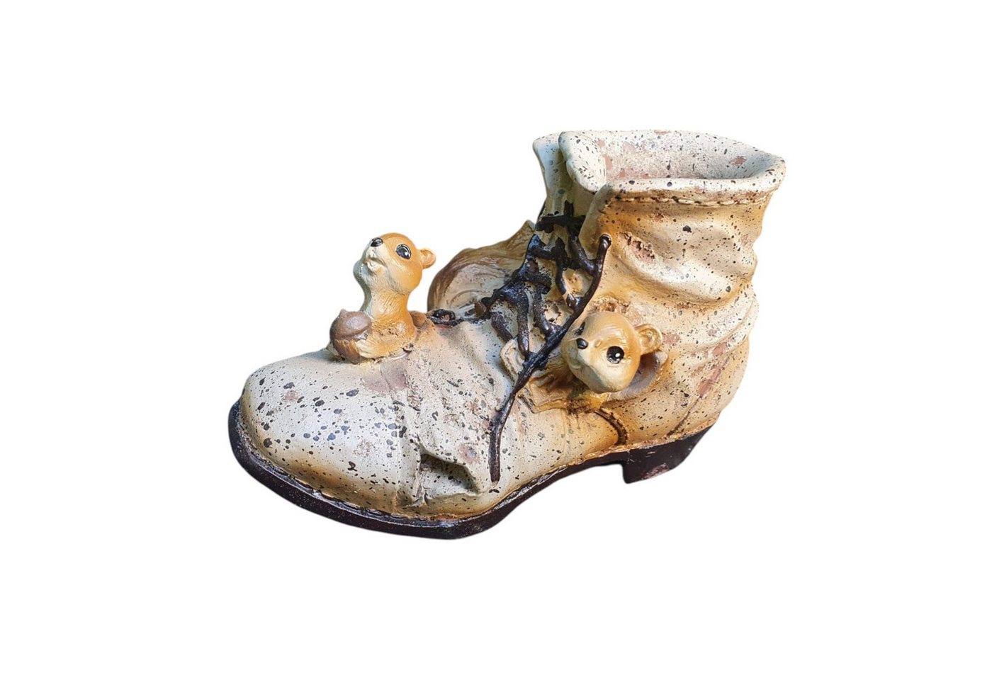 Aspinaworld Gartenfigur Pflanzschuh mit spielenden Eichhörnchen zum bepflanzen 8 cm von Aspinaworld