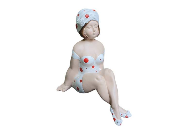 Aspinaworld Gartenfigur Sitzende Badenixe Figur 21 cm weiß, Figur für den Garten von Aspinaworld