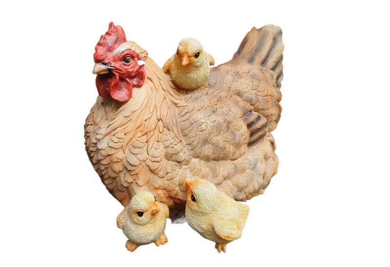 Aspinaworld Gartenfigur Sitzende braune Huhn Figur mit Küken 21 cm, Figur für den Garten Aspinaworld Gartenfigur Sitzende braune Huhn Figur mit Küken 21 cm, Figur für den Garten von Aspinaworld