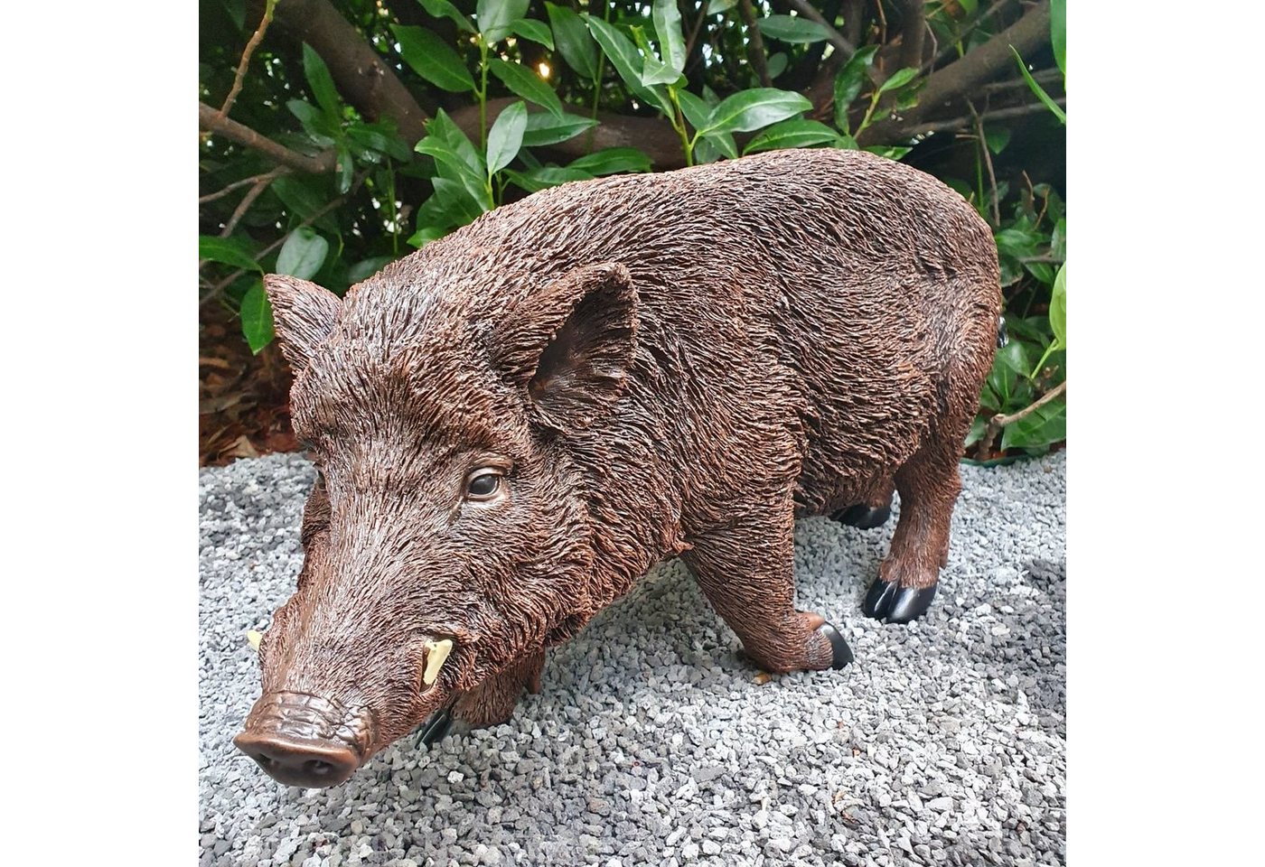 Aspinaworld Gartenfigur Wildschwein Figur auf der Lauer 30 cm wetterfest von Aspinaworld