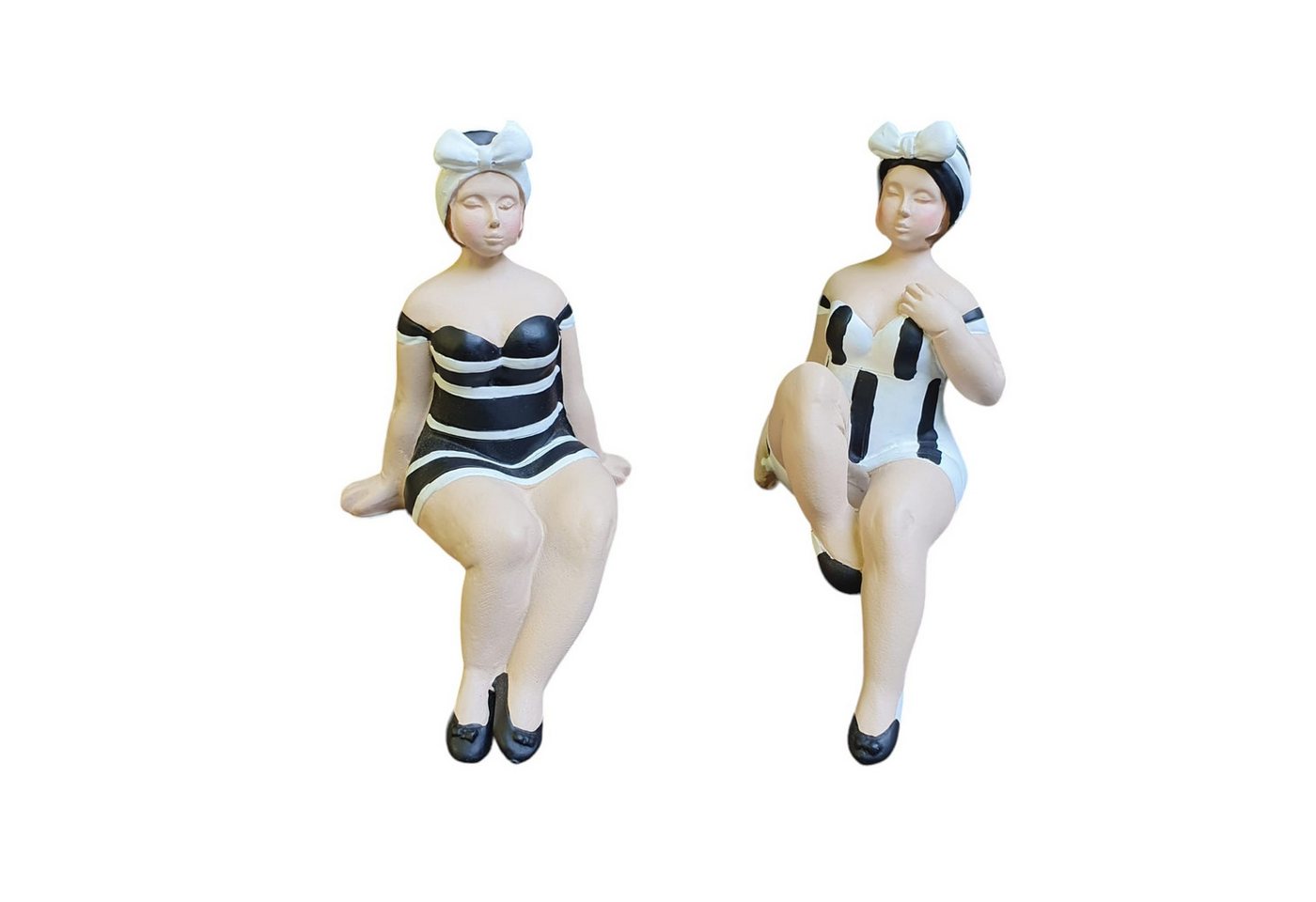 Aspinaworld Gartenfigur schwarze Badenixe Kantensitzer Figur 2er Set 14 cm, (2 St) von Aspinaworld