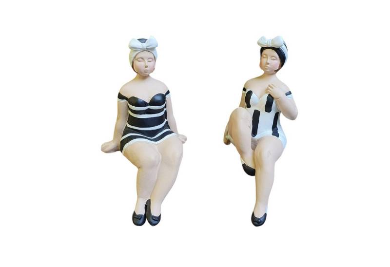 Aspinaworld Gartenfigur schwarze Badenixe Kantensitzer Figur 2er Set 14 cm, (2 St) von Aspinaworld