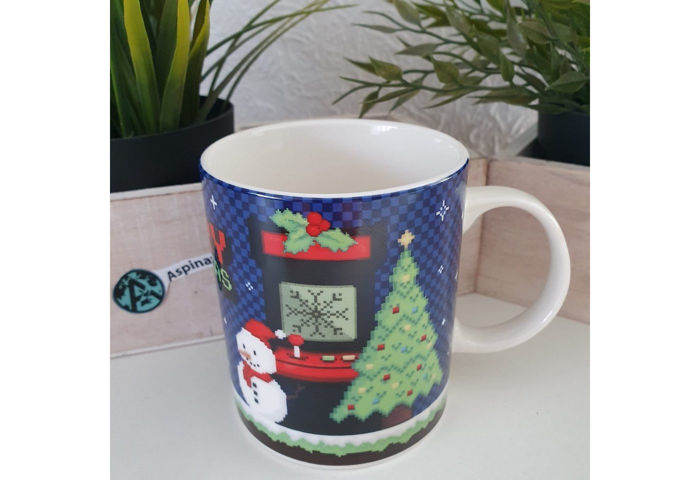 Aspinaworld Tasse Merry Christmas Game Over Weihnachts Tasse 300 ml, Keramik von Aspinaworld