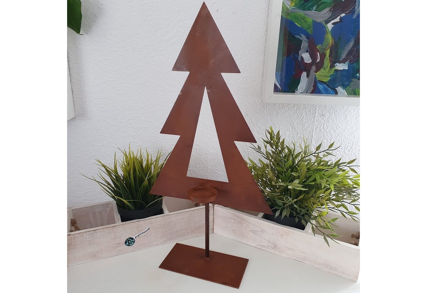 Aspinaworld Teelichthalter Dekofigur Metall Baum mit Teelichthalter 47 cm von Aspinaworld