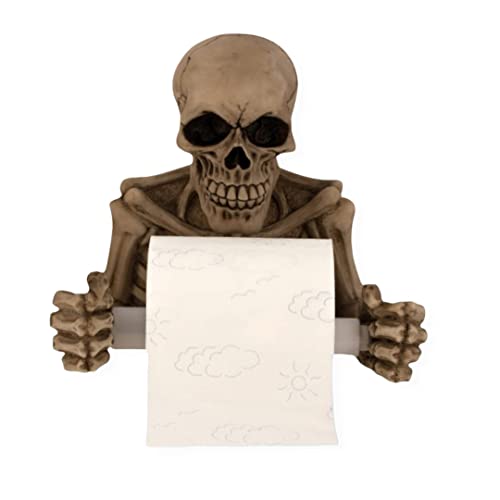 Aspinaworld Totenkopf Figur als Toilettenpapierhalter 19 cm, Totenkopf Deko, Deko Toilettenpapierhalter, Klopapierhalter von Aspinaworld
