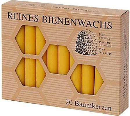 Baumkerzen 40 Stück aus 100% reinem Bienenwachs, 100/13 mm, Bienenwachskerzen, Pyramidenkerzen, Christbaumkerzen, Weihnachtsbaumkerzen, Tannenbaumkerzen von Aspinaworld