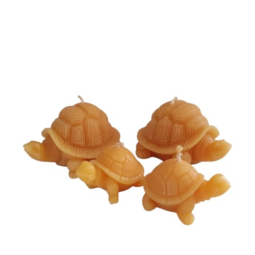Bienenwachskerze, Schildkröten Kerze im 4er Set aus 100% Bienenwachs von Aspinaworld
