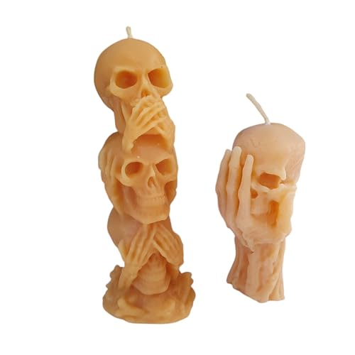 Bienenwachskerze, Totenkopf Kerzen 2er Set aus 100% Bienenwachs Bienenwachskerze, Totenkopf Kerzen 2er Set aus 100% Bienenwachs von Aspinaworld