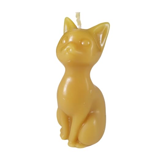 Bienenwachskerze - Katze Kerze mit langem Hals 10 cm aus 100% reinem Bienenwachs - Handgemacht - Honigkerze - kerze in Katzen form - Tierkerzen von Aspinaworld
