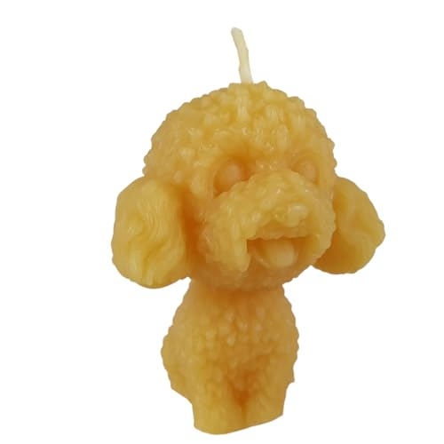 Bienenwachskerze - Pudel Hunde Kerze 5,5 cm 100% reinem Bienenwachs - Handgemacht - Honigkerze - Bienenwachs Hund - Tierkerze von Aspinaworld