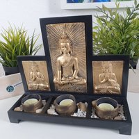 Budda Teelichthalter Für 3 Teelichter 22 cm von Aspinaworld
