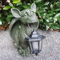 Gartenfigur Drachen Figur Mit Laterne 45 cm von Aspinaworld