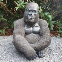Gartenfigur Fröhlicher Gorilla Figur Die Sitzt 40 cm, Für Den Garten Gartenfigur Fröhlicher Gorilla Figur Die Sitzt 40 cm, Für Den Garten von Aspinaworld